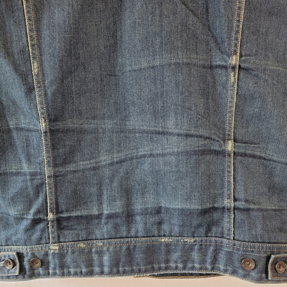 VTG GUESS Los Angeles Mens  Rigid Denim Vest Sz L Biker Streetwear Motorcycle - Picture 10 of 12